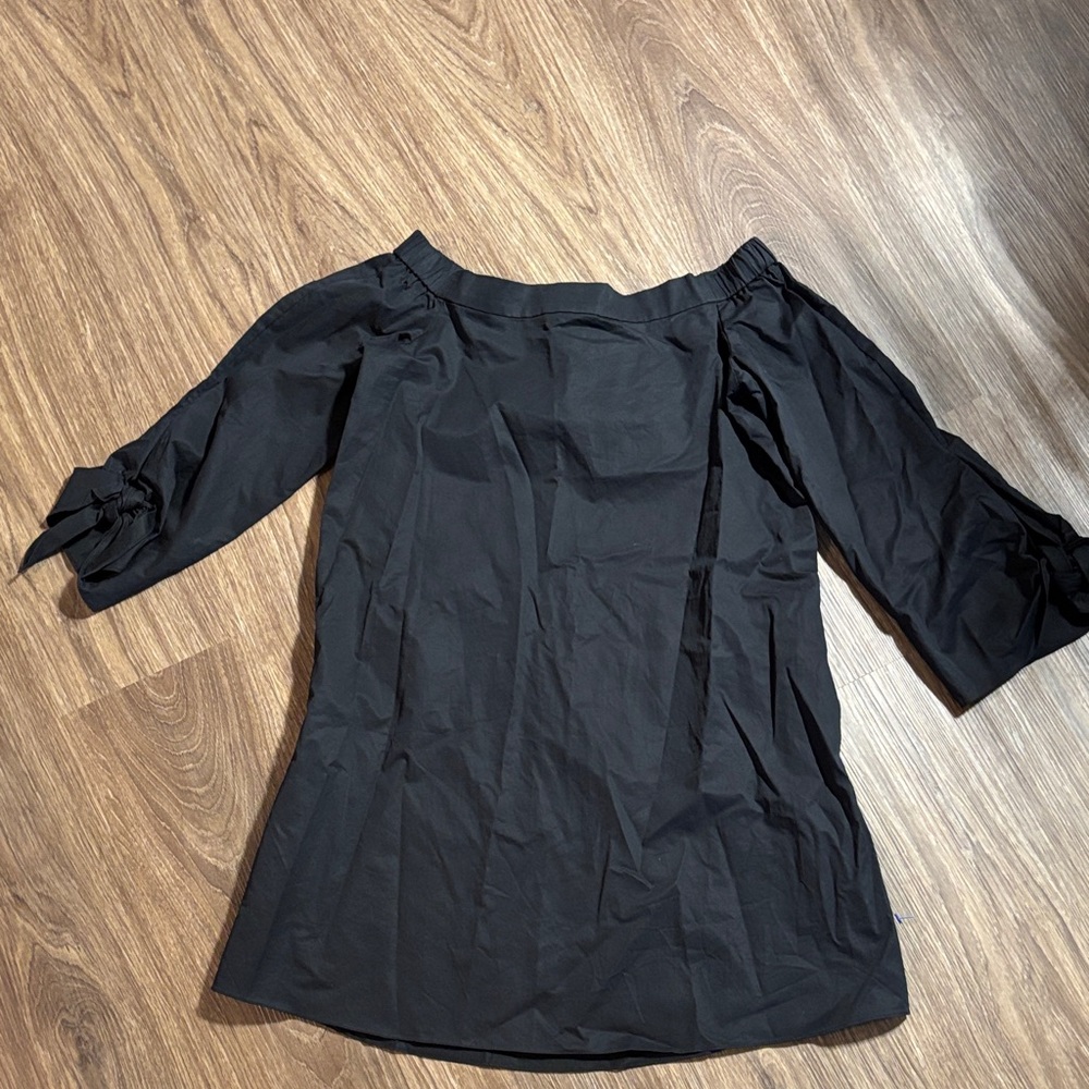 Tibi Elegant Black Off-Shoulder Women's shift Dress 0